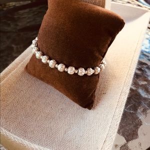 925 Italy Silver glitter ball beaded bracelet